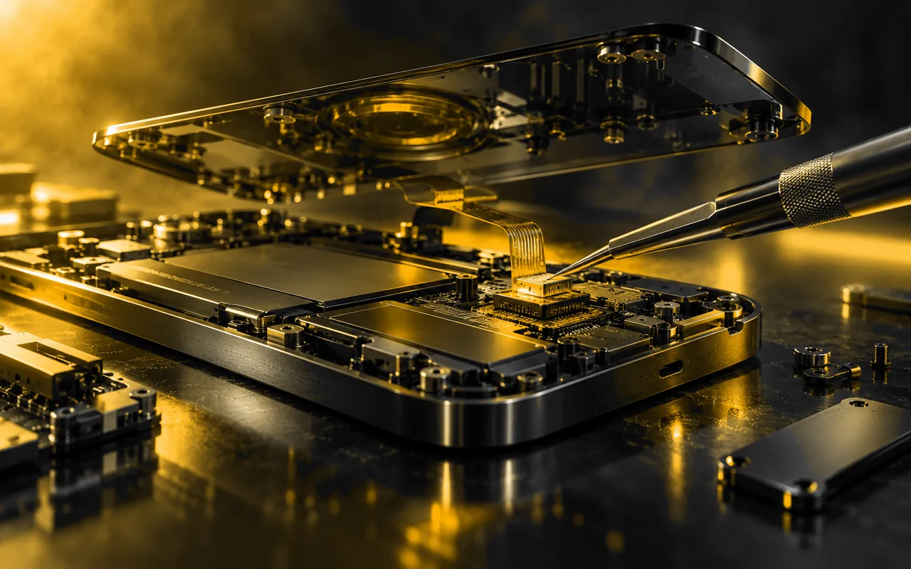 Herramienta de precisión que reconecta un dispositivo modular de vidrio